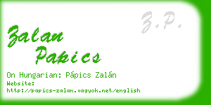 zalan papics business card